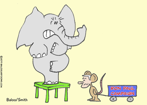 Cartoon: Ron Paul Campaign mouse elephant (medium) by rmay tagged ron,paul,campaign,mouse,elephant