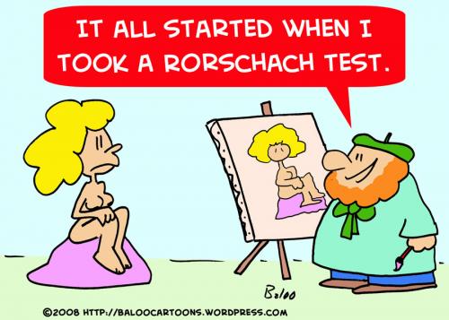 Cartoon: RORSCHACH TEST NUDE ARTIST MODEL (medium) by rmay tagged rorschach,test,nude,artist,model