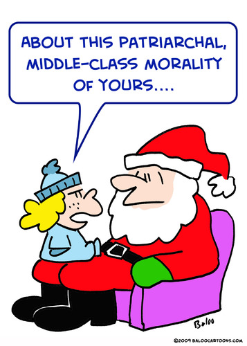 Cartoon: santa claus patriarchal morality (medium) by rmay tagged santa,claus,patriarchal,morality