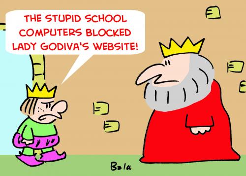 Cartoon: SCHOOL LADY GODIVA WEBSITE KING (medium) by rmay tagged school,lady,godiva,website,king