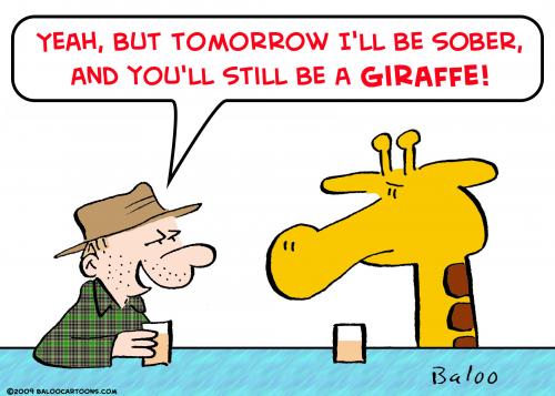 Cartoon: sober giraffe (medium) by rmay tagged sober,giraffe