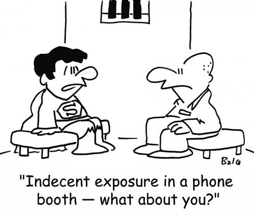 Cartoon: SUPERMAN INDECENT EXPOSURE PHONE (medium) by rmay tagged superman,indecent,exposure,phone,booth