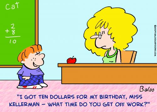 Cartoon: teacher kid off work (medium) by rmay tagged teacher,kid,off,work
