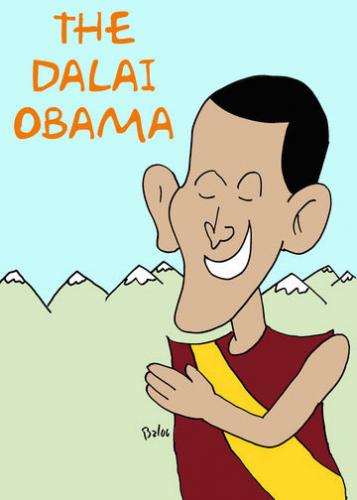 Cartoon: The Dalai Obama (medium) by rmay tagged obama