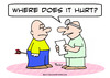 Cartoon: arrow doctor where hurt patient (small) by rmay tagged arrow,doctor,where,hurt,patient