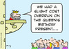 Cartoon: birthday present king queen cost (small) by rmay tagged birthday,present,king,queen,cost