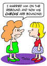 Cartoon: bouncing checks married rebound (small) by rmay tagged bouncing,checks,married,rebound