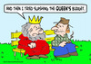 Cartoon: budget king slashing queen (small) by rmay tagged budget,king,slashing,queen