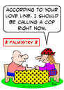 Cartoon: calling cop life line palmistry (small) by rmay tagged calling,cop,life,line,palmistry