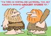 Cartoon: caveman hunting gathering grocer (small) by rmay tagged caveman,hunting,gathering,grocer