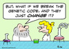 Cartoon: genetic code science scientist (small) by rmay tagged genetic,code,science,scientist