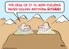 Cartoon: nonviolence never solves (small) by rmay tagged nonviolence never solves