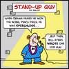 Cartoon: Obama bill ayers standup nobel (small) by rmay tagged obama,bill,ayers,standup,nobel