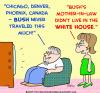 Cartoon: Obama Bush travel canada (small) by rmay tagged obama bush travel canada