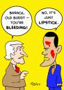 Cartoon: SARAH PALIN OBAMA BIDEN LIPSTICK (small) by rmay tagged sarah palin obama biden lipstick pig