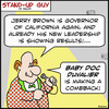Cartoon: SUg making a comeback Jerry Brow (small) by rmay tagged sug,making,comeback,jerry,brown,baby,doc,duvalier