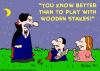 Cartoon: vampire play wooden stakes (small) by rmay tagged vampire,play,wooden,stakes