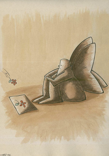 Cartoon: When I get butterflies (medium) by HAMED NABAHAT tagged butterflie